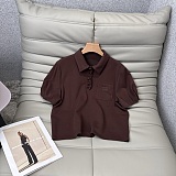 Miu Miu Logo-Embroidered Cotton Piqué Polo Shirt in Camel