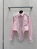 Dior Tied-Front Cropped Cotton Shirt in Pink
