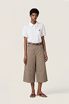 Miu Miu Logo-Embroidered Cotton Piqué Polo Shirt in White