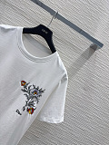 Dior Floral Embroidered Cotton Jersey T-Shirt