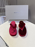 Balenciaga Stretch Velvet Gaeta Thong in Wine Red（Balenciaga Summer 26 Collection）