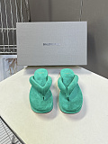 Balenciaga Stretch Velvet Gaeta Thong in Cyan（Balenciaga Summer 26 Collection）