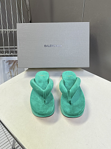 Balenciaga Stretch Velvet Gaeta Thong in Cyan（Balenciaga Summer 26 Collection）