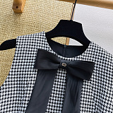 Dior Straight-Cut Short Dress Black and White
