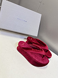 Balenciaga Stretch Velvet Gaeta Thong in Wine Red（Balenciaga Summer 26 Collection）