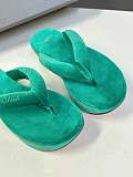 Balenciaga Stretch Velvet Gaeta Thong in Cyan（Balenciaga Summer 26 Collection）