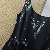 Dior Lily of the Valley Print Silk-Cotton Sundress in Black