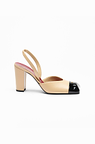 Patent Calfskin Slingbacks
