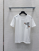 Dior Floral Embroidered Cotton Jersey T-Shirt