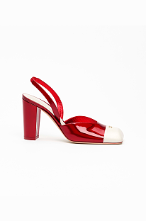 Patent Calfskin Slingbacks