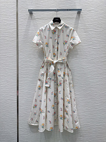 Dior Allover Floral Print  Shirt Dress