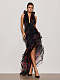 Halterneck Floral Ruffle Maxi Dress