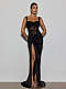 Lace Split Bow Maxi Dress