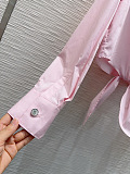 Dior Tied-Front Cropped Cotton Shirt in Pink