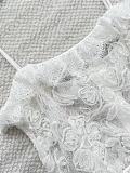 Chanel Floral Lace Cami Top with Scalloped Edge