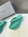 Balenciaga Stretch Velvet Gaeta Thong in Cyan（Balenciaga Summer 26 Collection）