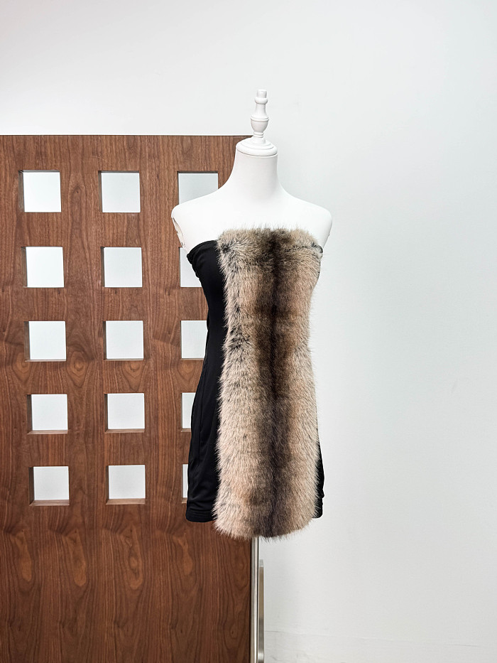 Fur Mini Dress