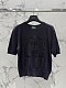 Dior Logo Patch Short-Sleeve Sweater in Black
