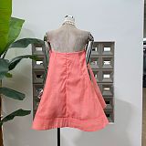 Gratho Strapless Flower Mini Dress In Coral