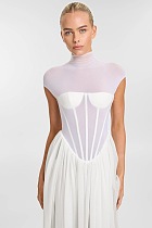 Corset Patchwork Flared Gown