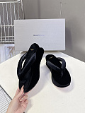 Balenciaga Stretch Velvet Gaeta Thong in Black（Balenciaga Summer 26 Collection）