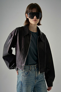 Cropped Leather Jacket