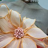 Gratho Strapless Flower Mini Dress In Coral