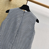 Dior Straight-Cut Short Dress Black and White
