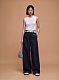 Prada Wide-leg Linen Trousers in Black