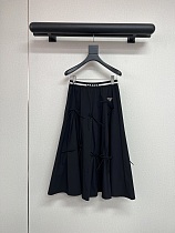 Prada Pleated Midi Skirt in Black