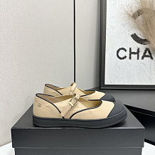 Chane Mary Janes Mixed Fibers & Rubber  Beige & Black