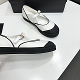 Chane Mary Janes Mixed Fibers & Rubber  White & Black