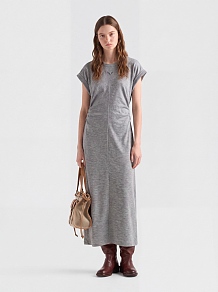 Prada Side Pleated Long Dress