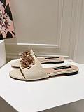 Dolce & Gabbana  Raffia Sliders in Beige