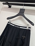 Prada Pleated Midi Skirt in Black