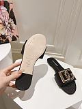 Dolce & Gabbana  Raffia Sliders in Black