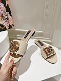Dolce & Gabbana  Raffia Sliders in Beige