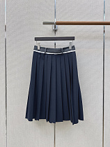 Prada Pleated Rush Stitch Midi Skirt