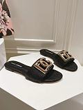Dolce & Gabbana  Raffia Sliders in Black