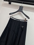Prada Pleated Midi Skirt in Black