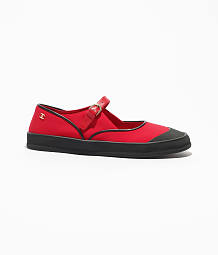 Chane Mary Janes Mixed Fibers & Rubber  Red & Black