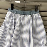 Prada Striped Cotton Shirt & Flared Skirt
