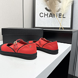 Chane Mary Janes Mixed Fibers & Rubber  Red & Black