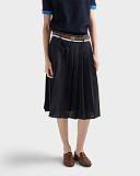 Prada Pleated Rush Stitch Midi Skirt