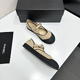 Chane Mary Janes Mixed Fibers & Rubber  Beige & Black