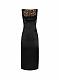 D&G Satin Bustier Midi Dress with Leopard Lining in Black