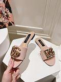 Dolce & Gabbana Leather Sliders in Pink