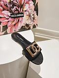Dolce & Gabbana  Raffia Sliders in Black
