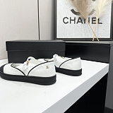 Chane Mary Janes Mixed Fibers & Rubber  White & Black
