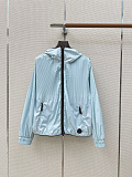 Moncler  Pleated Hooded Jacket in Aqua Green